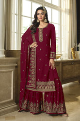 Faux georgette Embroidery Work SHARARA EASR00027